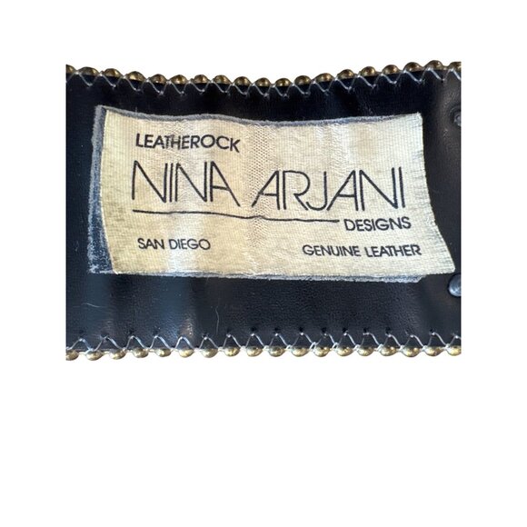 Nina Arjani Genuine Leather Womens Handcrafted Embellished Belt Adjustable Black - Picture 4 of 11